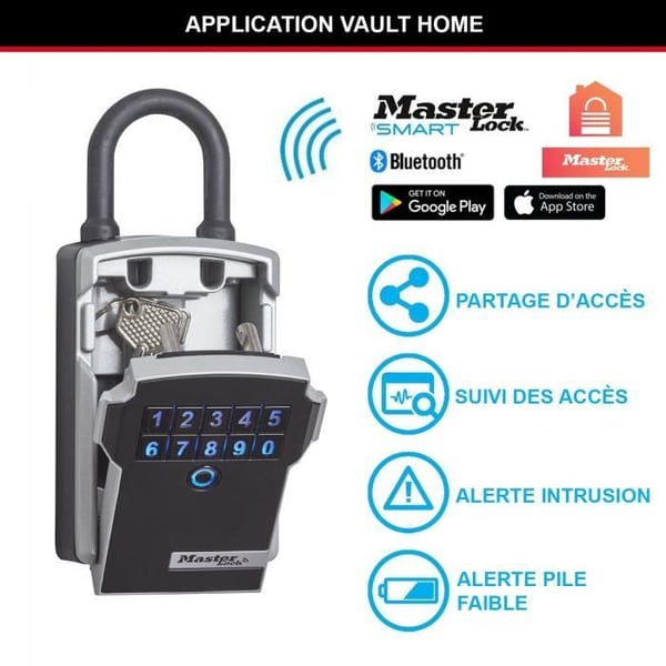 MASTER LOCK Ansluten nyckellåda - Bluetooth eller kombination - Med handtag