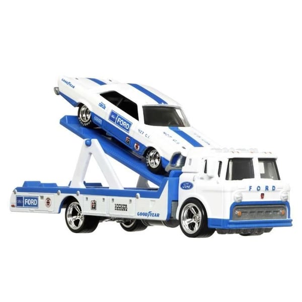 Hot Wheels - Køretøj og transportør (tilfældig model) - Lastbil / Lille bil - Fra 3 år FLF56