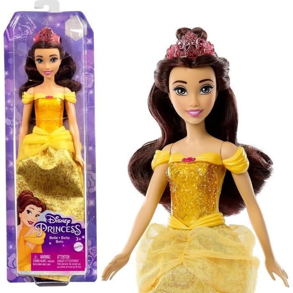 Belle-dukke 29 cm. Mattel Disney Prinsesse-dukke, udklædning og tilbehør HLW11