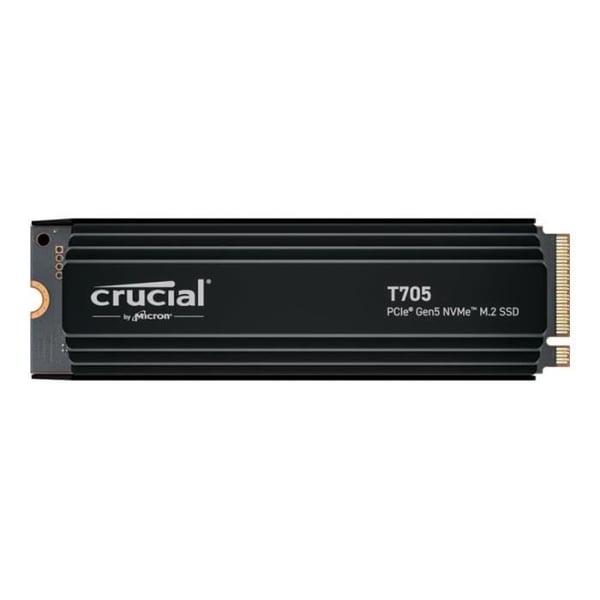 Intern gaming-SSD med premium køleplade - CRUCIAL - T705 SSD 2TB PCIe Gen5 NVMe M.2 (2024) - CT2000T705SSD5