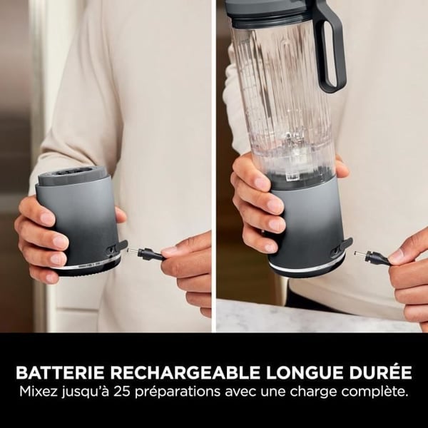 NINJA Blast Max bærbar blender - BC251EULD - 530 ml skål - 2 timers batterilevetid - ledningsfri - BPA-fri - grå
