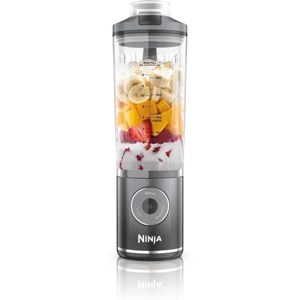 NINJA Blast Max bærbar blender - BC251EULD - 530 ml skål - 2 timers batterilevetid - ledningsfri - BPA-fri - grå