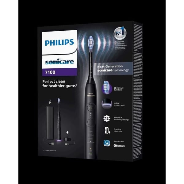 Hammasharja - PHILIPS - HX7421/01 - Sonicare - 7100-sarja - Musta - Sähköinen