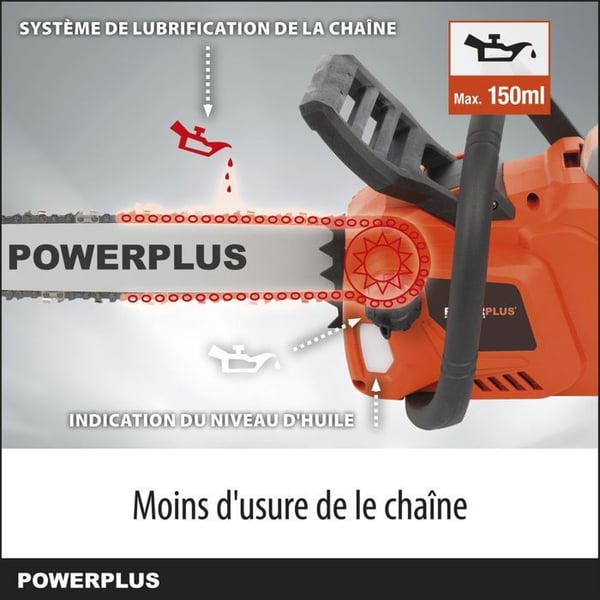 Dual Power POWDPG7576 Batteridriven motorsåg - 40 V. 350 mm guide. Utan batteri eller laddare