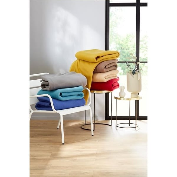 TOISON D'OR fleece tæppe - Poleco - 220x240cm - Stål