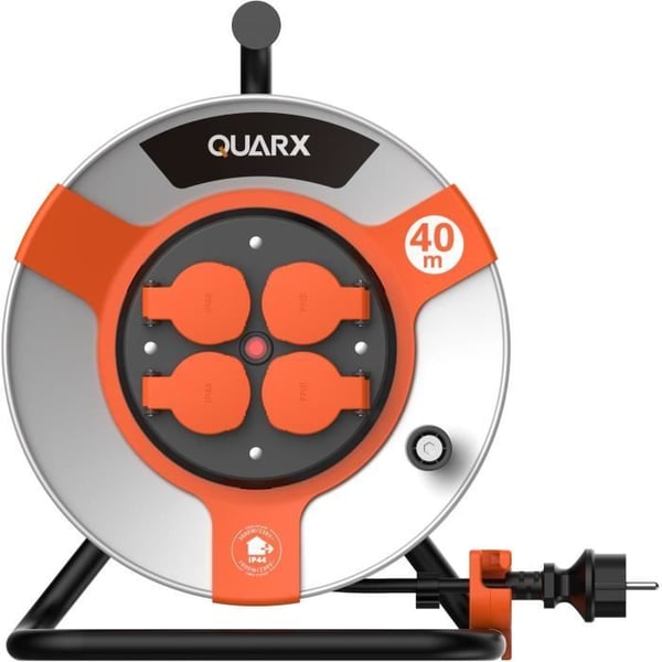 Slangeopruller - QUARX - Byggeplads - 40m. H05VV-F 3G1.5mm². metaltromle