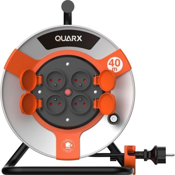 Slangeopruller - QUARX - Byggeplads - 40m. H05VV-F 3G1.5mm². metaltromle