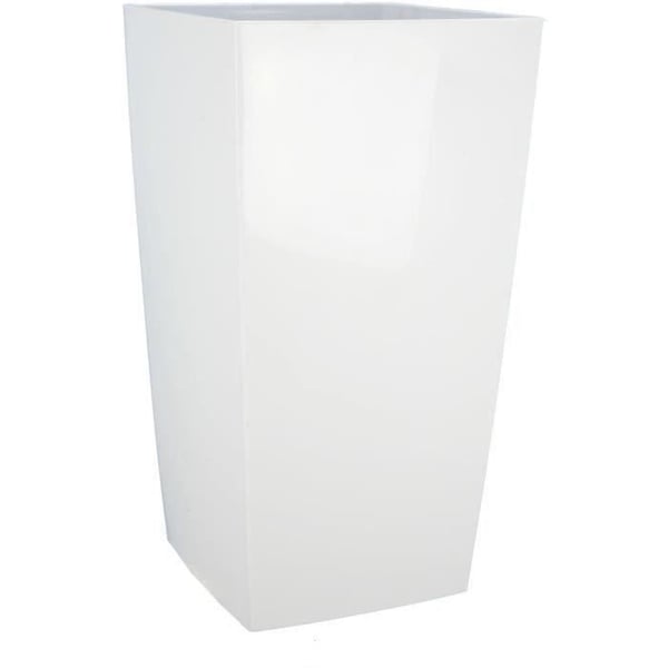 RIVIERA NUANCE firkantet blomsterkasse - Plastik - L38xD38xH69 cm - Hvid RIVIERA NUANCE firkantet blomsterkasse - Plastik - L38xD38xH69 cm - Hvid