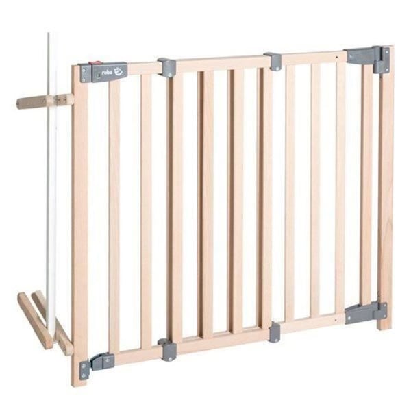 ROBA Safety Up säkerhetsgrind för trappor - Bredd från 93,5 till 120,5 cm - Naturträ