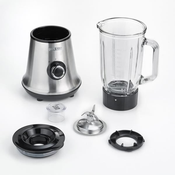Blender - SEVERIN - SM3734 - 500 W - 1 L glasskål - 2 hastigheder + pulsfunktion - Rustfrit stål/Sort