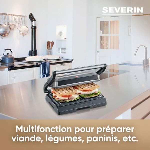 SEVERIN - Elektrisk Grill KG2394 - Stegeflade 23x14,5cm - Non-stick plader - 800W