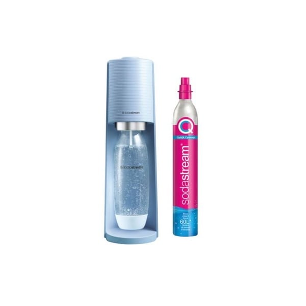 SODASTREAM läsk- och kolsyrat vattenmaskin - TERRA Blue - 1 diskmaskinssäker flaska - 1 60L gaspåfyllning