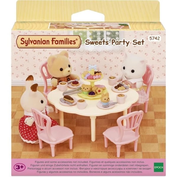 Snackbordet - SYLVANIAN FAMILIES - 5742 - Borduppsättning med stolar, tallrikar och bakverk