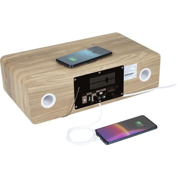 Bluetooth-mikrojärjestelmä - THOMSON - Valkoinen ja musta - FM/CD/MP3/USB-radio. 60 W. Taajuuskorjain