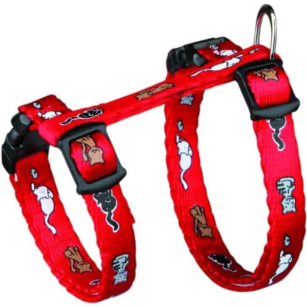Sele med snor til juniorkillinger - TRIXIE - Kattemotiv - 21-33 cm / 8 mm - 1,20 m