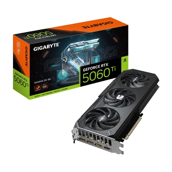 GIGABYTE GeForce RTX 5060 Ti GAMING OC 8G -näytönohjain - 8 Gt GDDR7, 128-bittinen, PCI-E 5.0, 2647 MHz:n ydinkellotaajuus, 3 x DisplayPort, 1 x HDMI,