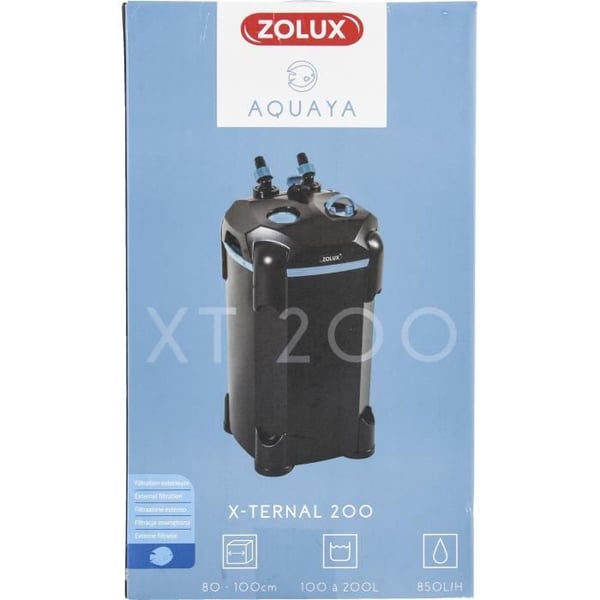 Eksternt filter - Zolux - Xternal 200 - Til akvarier fra 100 til 200 L - Flowhastighed på 850 L/t - 9,3 W