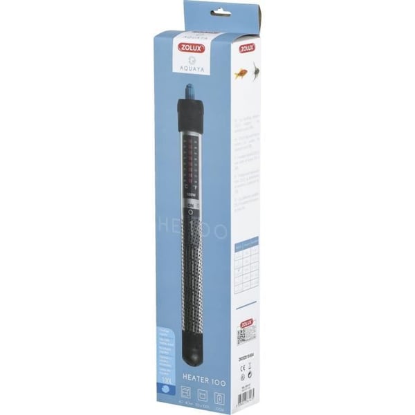 Akvarievarmer - Zolux - Varmelegeme 100 - 100 W - Længde 27 cm - Sort