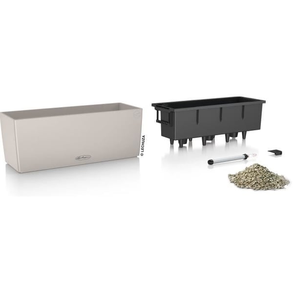Jardiniere - Balconera farve 50 - Komplet sæt - Sandbrun - 8 L - LECHUZA