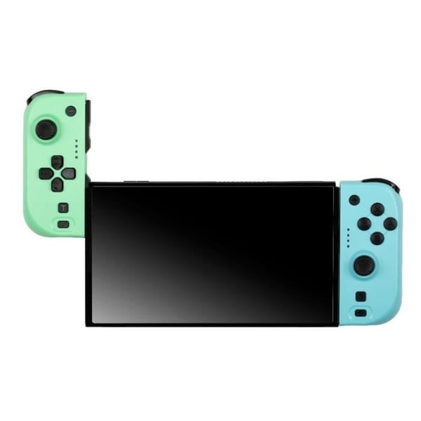 Joypads - Nintendo Switch och Switch OLED - KONIX - 8 timmars batteritid - Vibrationsfunktion - Grön och blå