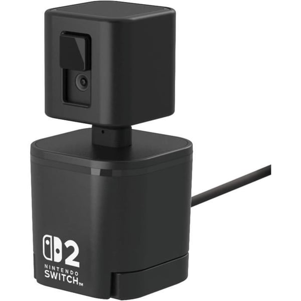 USB-videokamera - HORI - Nintendo Switch 2 - Joustava varsi ja linssinsuojus - Musta