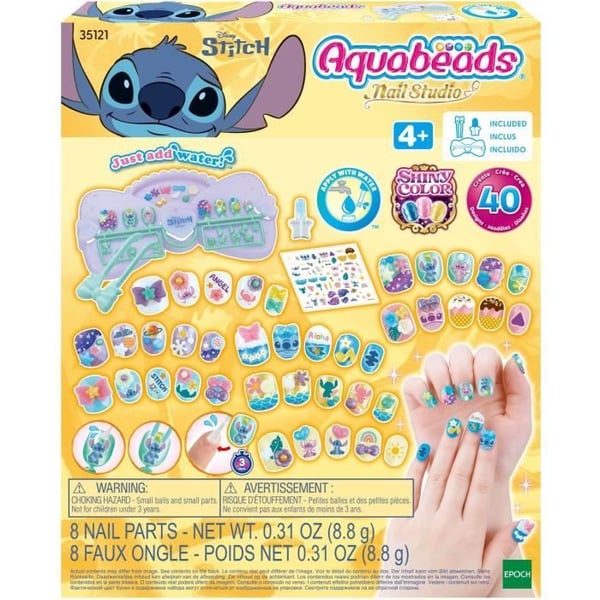 Manikyyrisettini - AQUABEADS - Stitch - 40 kynttä - Tarrat