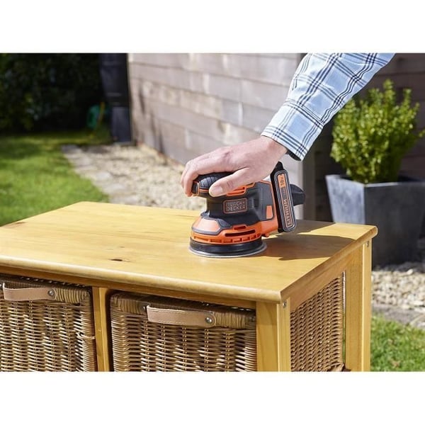BLACK+DECKER 18V Akku-excentersliber - BDCROS18N-XJ - Kraftig - Ergonomisk design