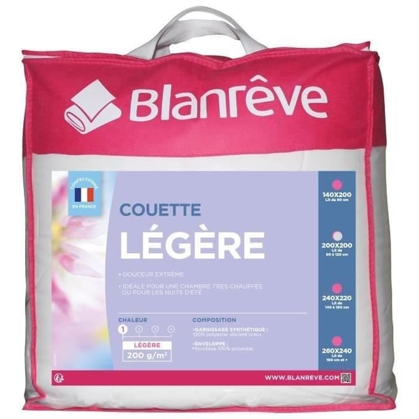 BLANREVE Kevyt mikrokuitupeitto - 200 x 200 cm - Valkoinen