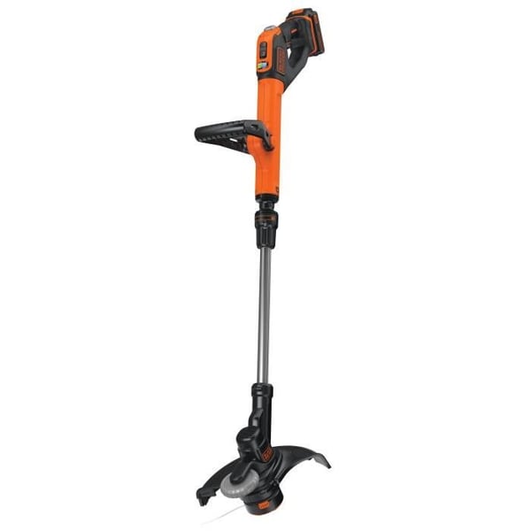 BLACK+DECKER Elektrisk Græstrimmer - STC1820EPC-QW - 18V - 28cm - Med 18V Batteri - 2 Hastigheder - 180° Drejeligt Hoved