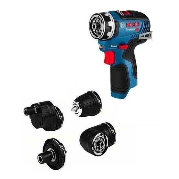 Bosch Professional GSR 12V-35 FC Flexiclick akkuporakone/ruuvinväännin, jossa 4 FlexiClick-sovitinta + L-BOXX - 06019H3003