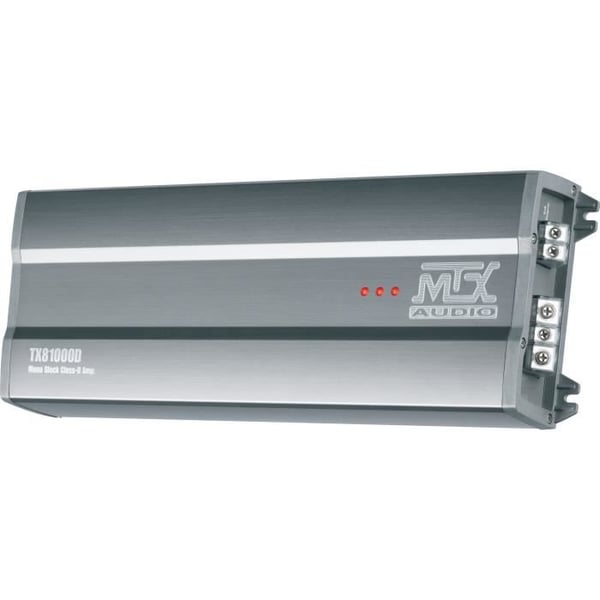 MTX TX81000D Klasse-D Bilforstærker 1x1000W RMS @20 Fjernbetjening EBC Variable Filtre