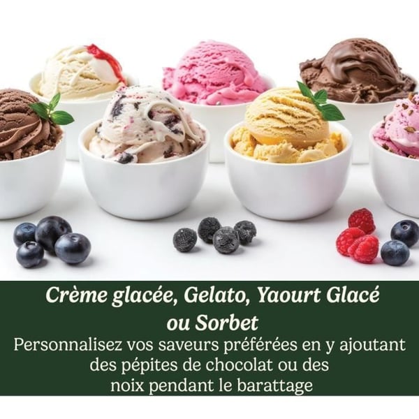 CUISINART Glassmaskin - ICEM10E - 475 ml kapacitet - Snabb tillagning på 25 min - 12 W
