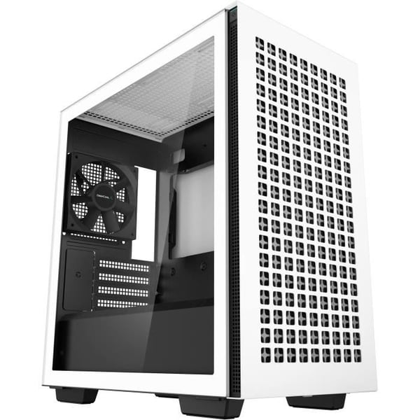 PC-chassi utan nätaggregat - DEEPCOOL CH370 (Vit) - Minitorn - Micro-ATX-format