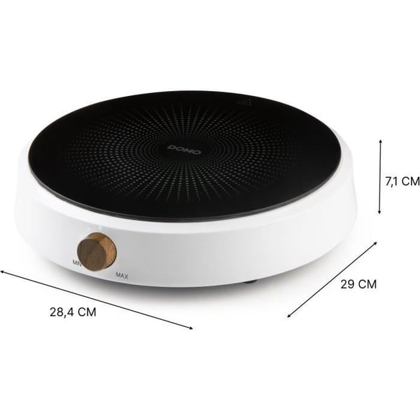 Induktionshäll - DOMO - DO30112IP - 2000 W - 1 brännare - Rund vit design