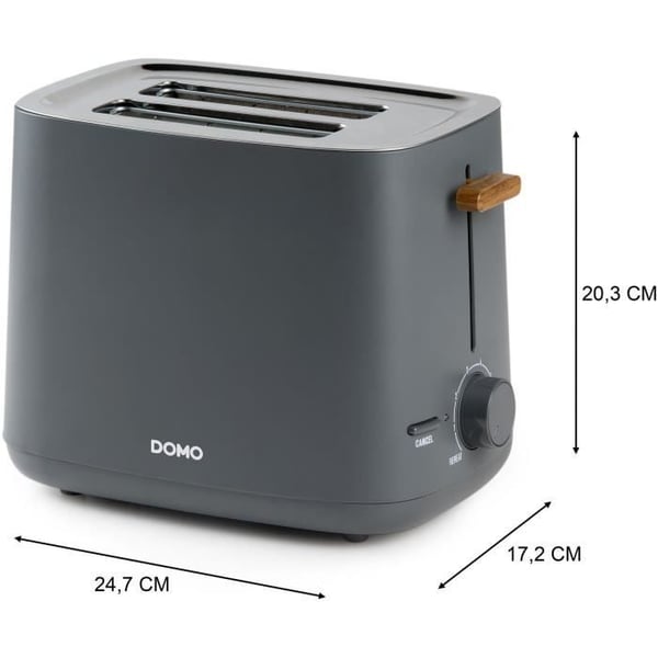 Sähköinen leivänpaahdin - DOMO - DO965T - 1000 W - 2 paistopaikkaa - Musta
