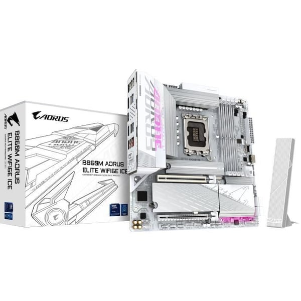 Bundkort - GIGABYTE - B860M AORUS ELITE WF6E ICE