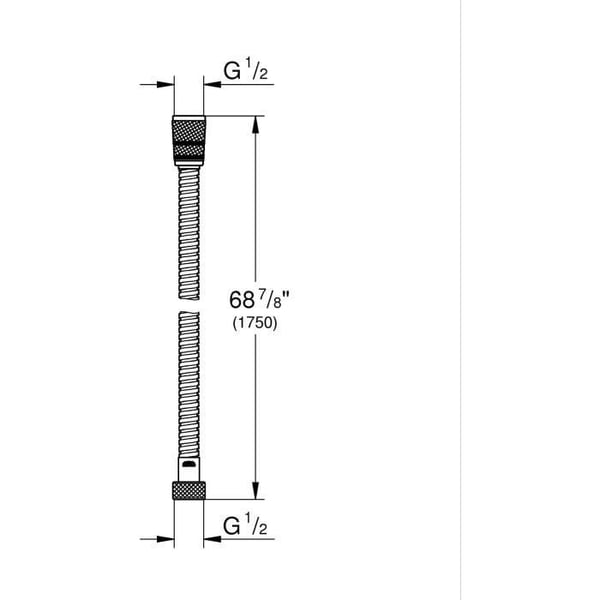 Bruserslange - GROHE - 22100000 - 1,75 m - VitalioFlex - Metal