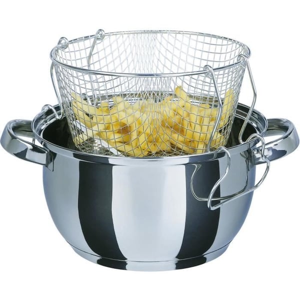 Fritös - GSW - 488204 - Induktion - 22 cm - Glaslock - Rostfritt stål