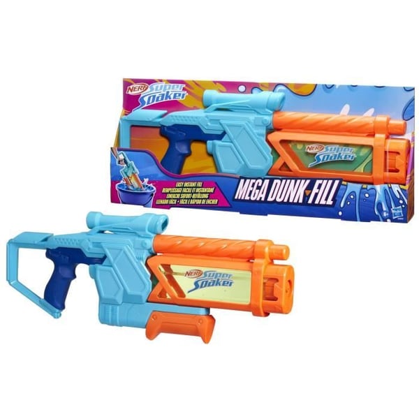Nerf Mega Dunk-Fill vandblaster. Nem og øjeblikkelig påfyldning. 1 liters tank. Nerf Super Soaker. Fra 6 år.