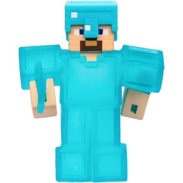 Stretchig figur - GOO JIT ZU - Minecraft Steve - 11 cm - Elastisk textur - Töjbar 3x