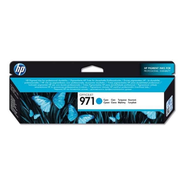 HP 971 cyan original blækpatron (CN622AE) til HP Officejet Pro X451/X476/X551/X576
