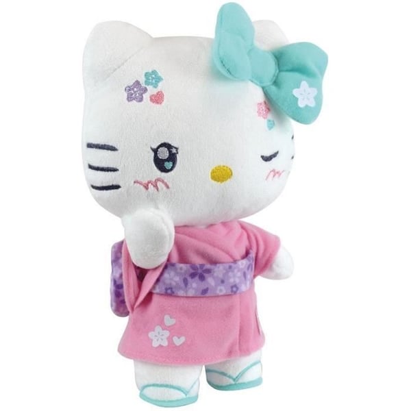 Hello Kitty Kimono Kawai Plys +- 22 cm - JEMINI - Kawaii version med lyserød kimono og klipklappere.