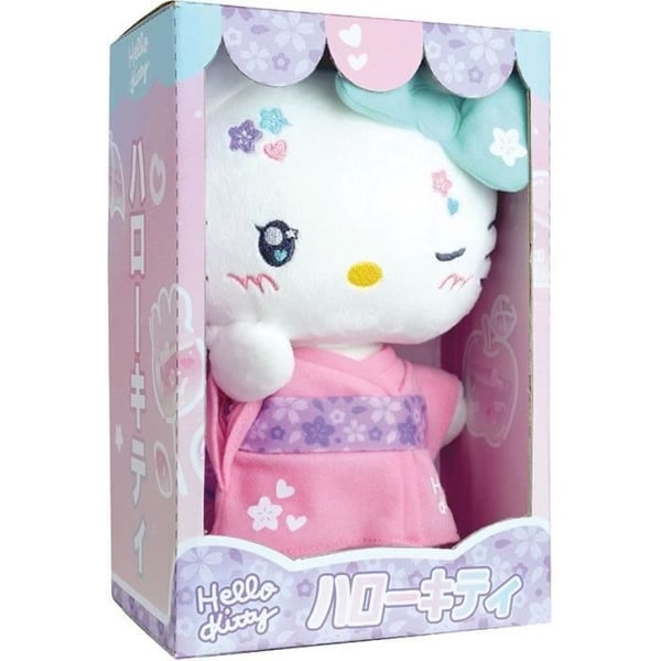 Hello Kitty Kimono Kawai Plys +- 22 cm - JEMINI - Kawaii version med lyserød kimono og klipklappere.