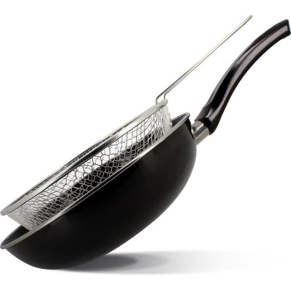 Stegepande - MENASTYL - 3645749 - Emaljeret stål - Sort - 26 cm - Velegnet til alle kogeplader inklusive induktion