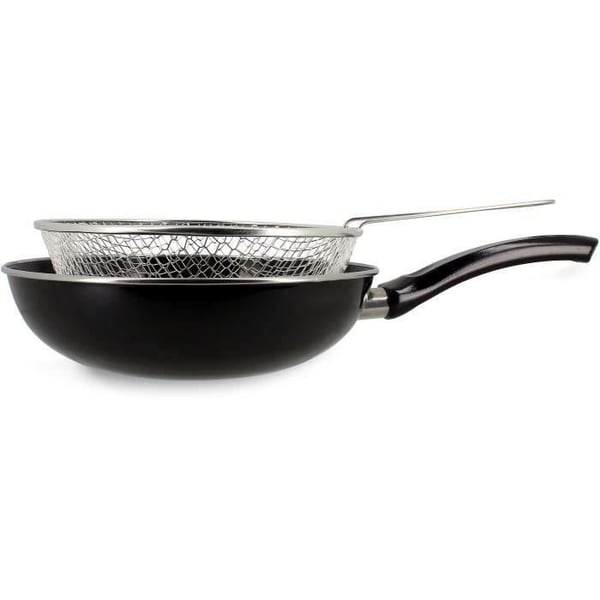 Stegepande - MENASTYL - 3645749 - Emaljeret stål - Sort - 26 cm - Velegnet til alle kogeplader inklusive induktion