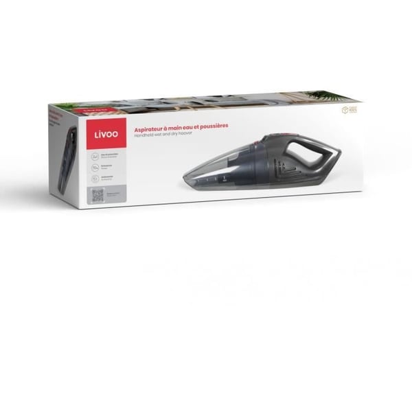 Märkä- ja kuivaimuri - LIVOO - DOH137R - 70 W - 2 in 1 - Pestävä suodatin - 150/550 ml:n säiliö - Harmaa/Punainen