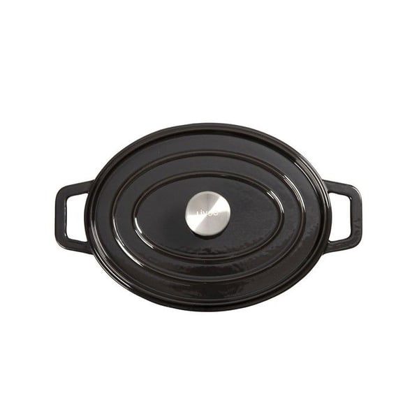 Soikea uunivuoka - LIVOO - MEP129N - 4,5 L - Emaloitua valurautaa - Piikit sisältävä kansi - Sopii kaikille liesitasoille - 29 x 22 cm