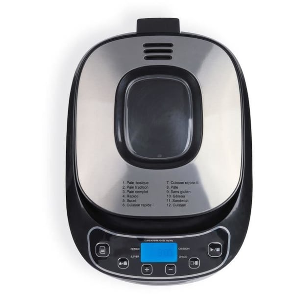 Leipäkone - LIVOO - DOP218 - 550W - 12 ohjelmaa - Irrotettava alumiinikulho - LCD-näyttö - 3 lisävarustetta mukana