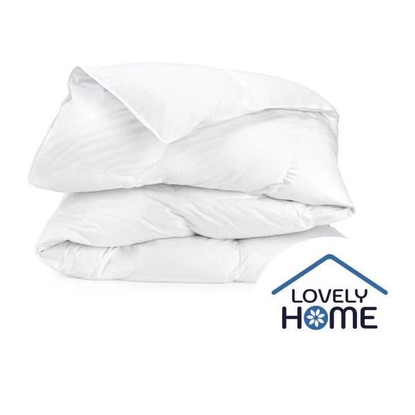 Peitto 140 x 200 cm - LOVELY HOME - Kevyt - 280 g/m² - Pölypunkkisuojattu - 1 hengelle - Valkoinen
