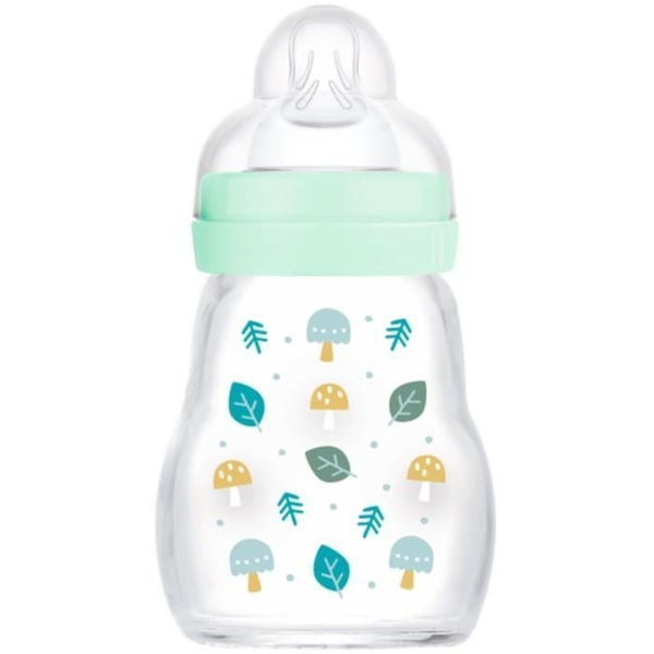 MAM Glasbabyflaske - 170 ml - Blå - Flowhastighed 1 sut